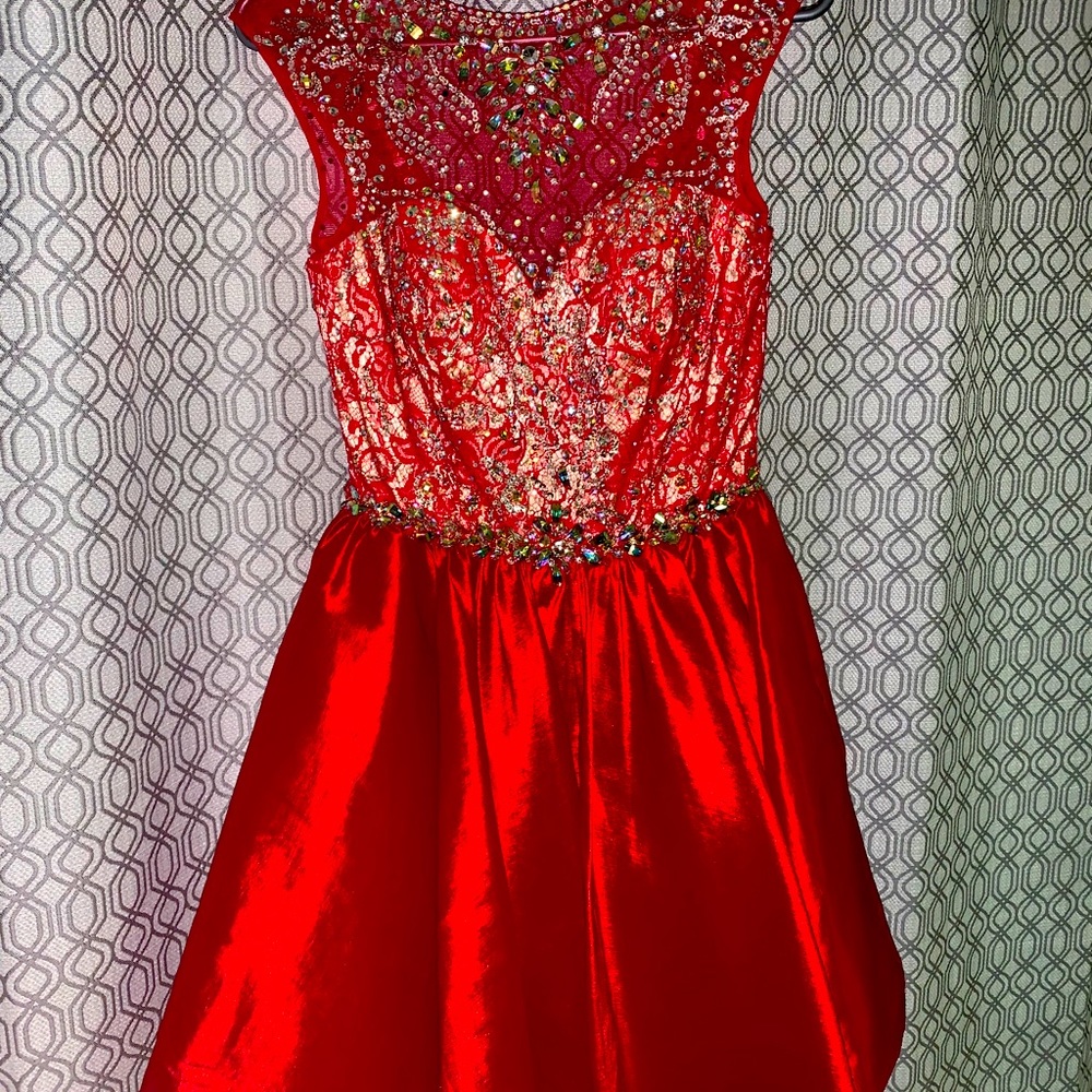 Mac Duggal red cocktail dress